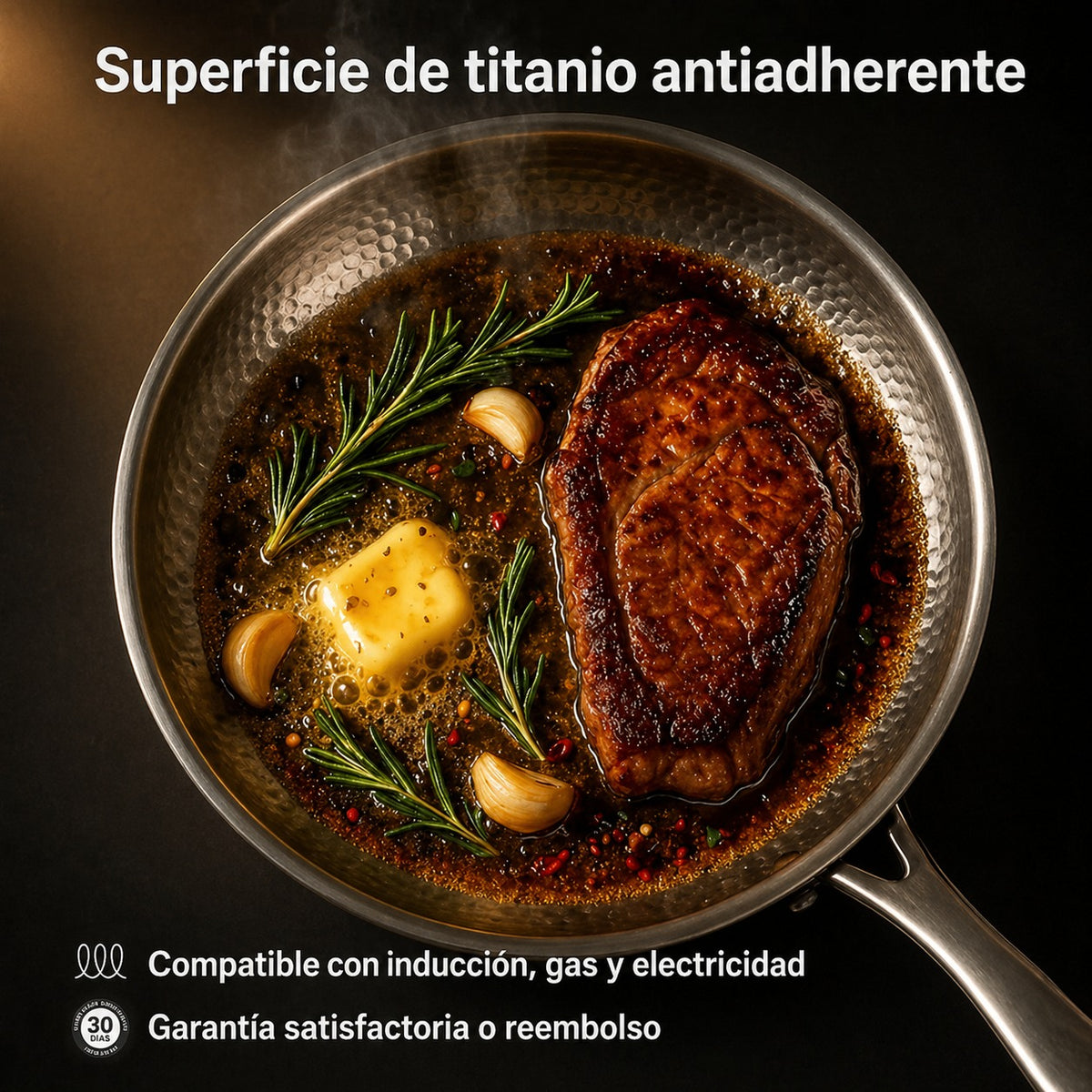 TitaneX® - Sartén con mango extraíble Oferta del año - Paga 1 Lleva 3-si son 3 con 50% Descuento