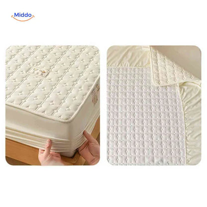 Protectora de Colchon antifluido Comfortora™ | Impermeable, transpirable, Premium - Viene con Fundas y 50% OFF