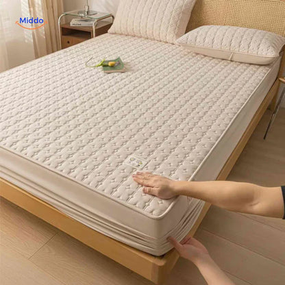 Protectora de Colchon antifluido Comfortora™ | Impermeable, transpirable, Premium - Viene con Fundas y 50% OFF