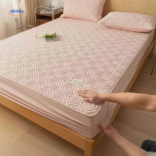 Protectora de Colchon antifluido Comfortora™ | Impermeable, transpirable, Premium - Viene con Fundas y 50% OFF