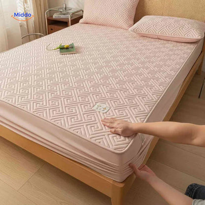 Protectora de Colchon antifluido Comfortora™ | Impermeable, transpirable, Premium - Viene con Fundas y 50% OFF