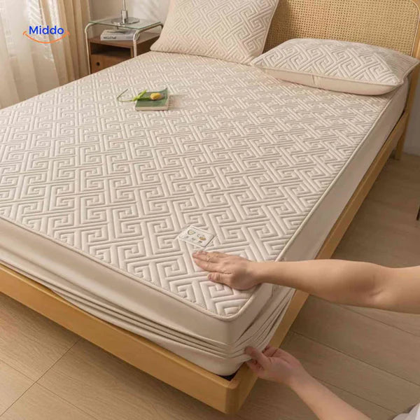 Protectora de Colchon antifluido Comfortora™ | Impermeable, transpirable, Premium - Viene con Fundas y 50% OFF