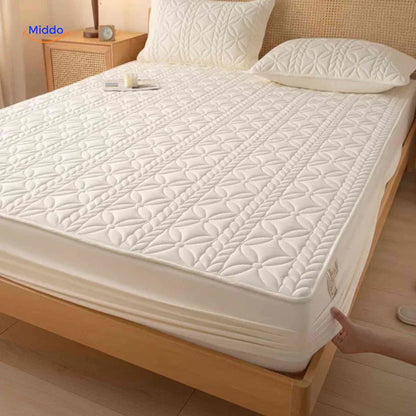 Protectora de Colchon antifluido Comfortora™ | Impermeable, transpirable, Premium - Viene con Fundas y 50% OFF