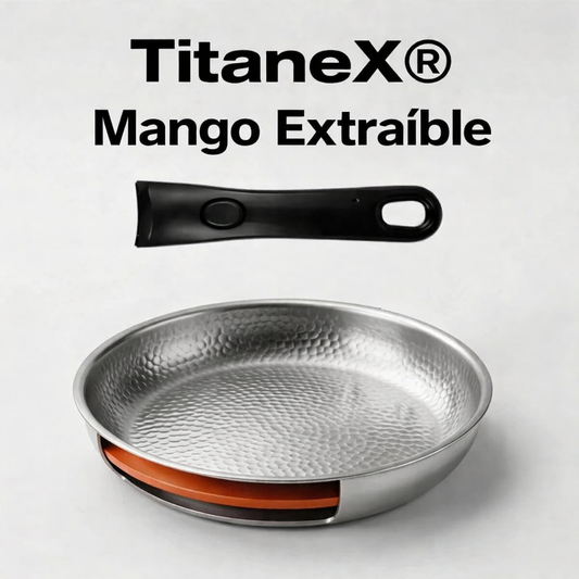 TitaneX® - Sartén con mango extraíble Oferta del año - Paga 1 Lleva 3-si son 3 con 50% Descuento