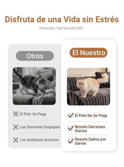 Cubierta de sofá de felpa 2026 - Funda de sofá suave y antideslizante de felpa - 4 Puestos -con 50% Descuento