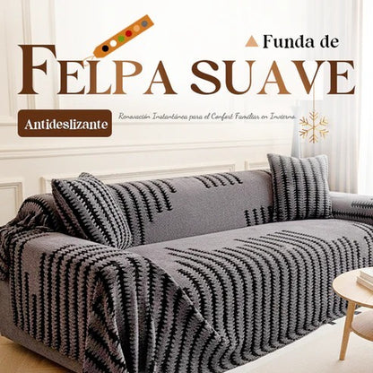 Cubierta de sofá de felpa 2026 - Funda de sofá suave y antideslizante de felpa - 4 Puestos -con 50% Descuento